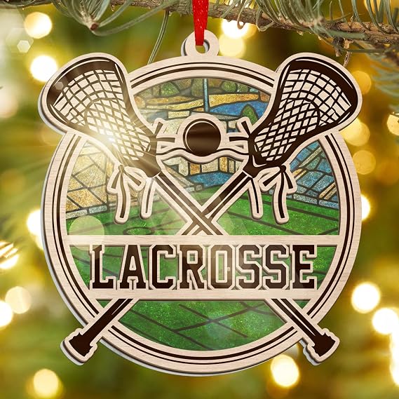 FLAGWIX Lacrosse Suncatcher Christmas Ornaments 2026 for Tree Decorations