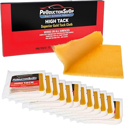 High Tack Superior Gold Tack Cloths, Box of 12 - Automotive Woodworking Painting - Removes Dust, Sanding Particles, Cleans Surfaces