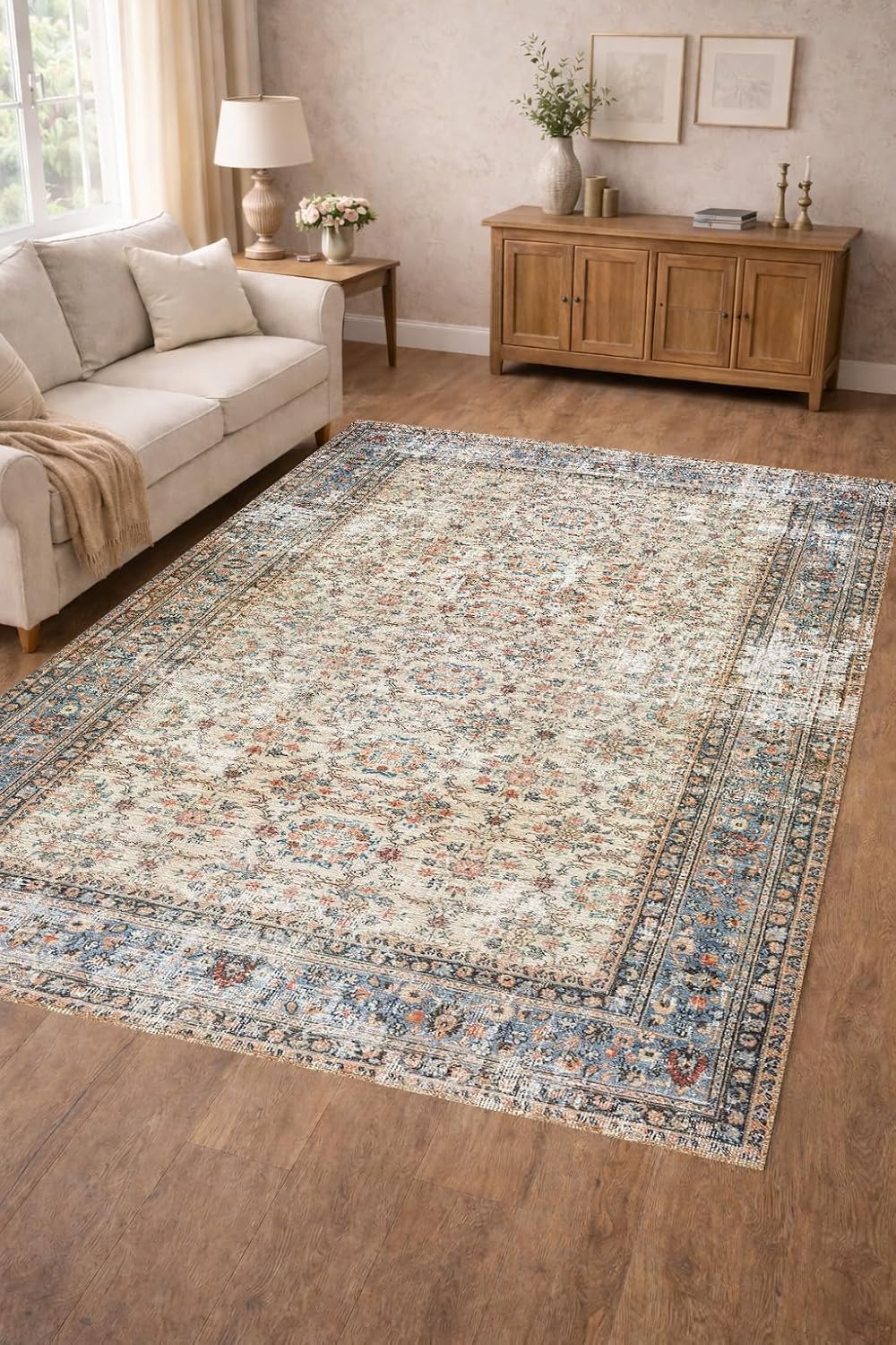 Vintage Turkish Rug – Earth Tone Boho Area Rug – Distressed Oriental Carpet, Neutral Living Room Decor – Look Handmade Woven Wool Style Rug lyk1057 31X59inch//80x150Cm