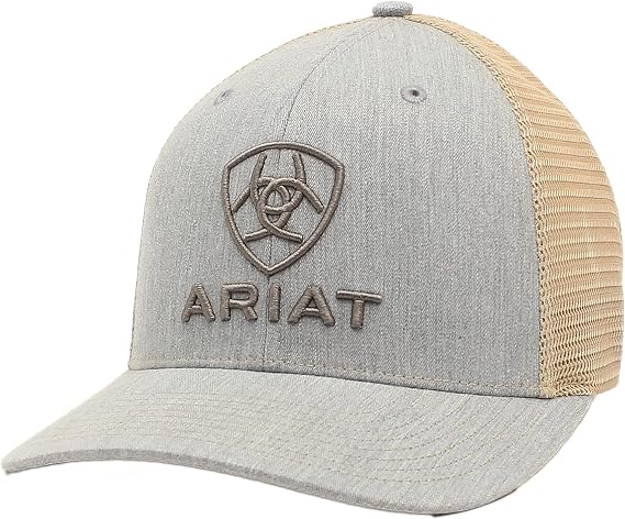 ARIAT Richardson 112 Trucker Cap Snapback Mesh Back Baseball Hat - Tan
