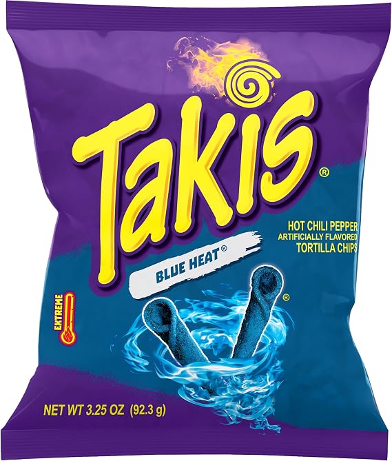 Takis Blue Heat 3.25oz (92.3g) Hot Chilli Pepper Tortilla Chips American USA Import
