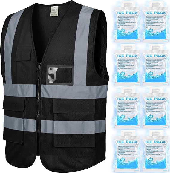 Chicingyou Cooling Vest with 8 Ice Packs Reflective Safety