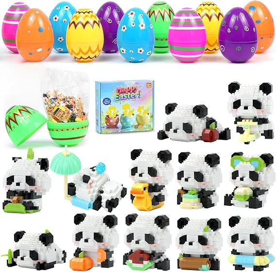 Mini Building Block Sets Animal 12 Pack (Panda)