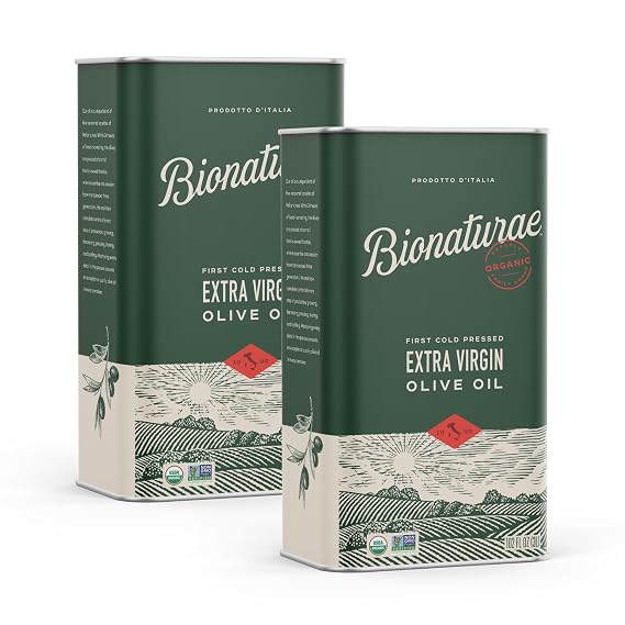 Bionaturae Extra Virgin Olive Oil, Organic Olive Oil, Non-GMO, 3 L, 2 Pack