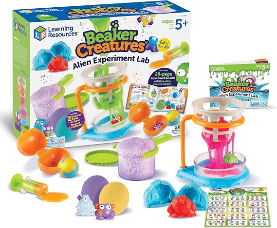 Learning Resources Beaker Creatures Alien Experiment Lab, 18 Piece Set, Ages 5+,Science Exploration, Science Kit for Kids, Fun Science Experiments for Kids