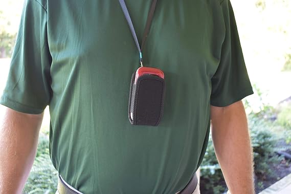 Around the Neck Hanging Open Top Padded Black Case with Safety Lanyard fits Nokia 3310 3g Phone