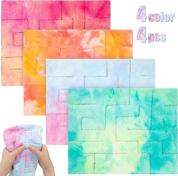 CHENGU 4 Pcs Fabric Marble Maze Mat, Marble Maze Style, 8.66 x 6.3 in | Sensory Fidget Stress Anxiety Relief Toys, Woven Texture, for Teens Autism Calming Down, School Classroom Gifts Prizes