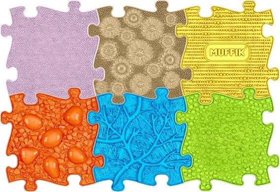 MUFFIK Baby Orthopedic Mat Set, Soft Sensory Mats for Tummy Time | For crawling & motor development, BPA-free, anti-slip, baby edition, made in EU