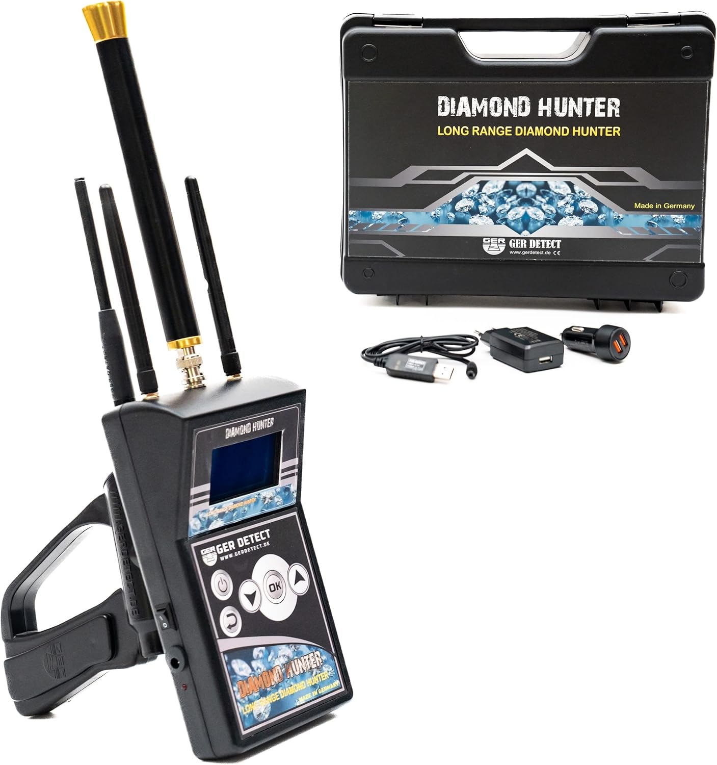 GER Detect Diamond Hunter Ground Penetrating Radar, Professional Metal Detector, Highly Precise Diamond & Gemstone Locator, Long Range Detection, Latest Technology