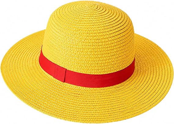 jokeshop Luffy Yellow Straw Hat Cartoon Cosplay Sun Cap One P. Straw Sun Cap Piece Cartoon Cosplay Anime Hats Adult Unisex