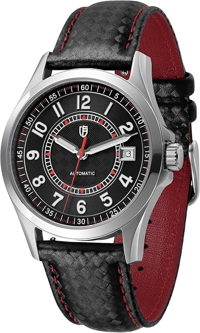 BERNY Automatic Watch for Men Seagull ST2130 Self-Winding Mechanical Movement Fashion Analog Men's Watch Calendar Sapphire Glass Super Luminous 10ATM Waterpoof Wristwatches