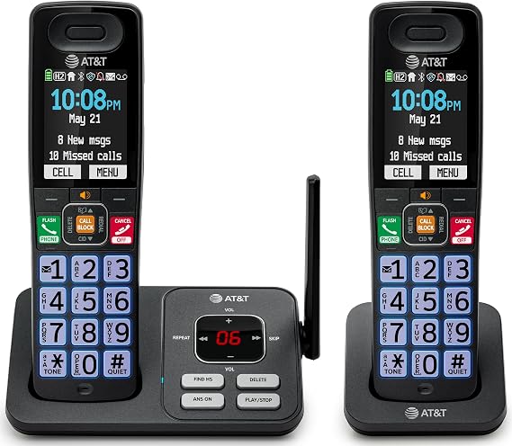 AT&T 2 Handsets Cordless Phone with Answering System BL108-2