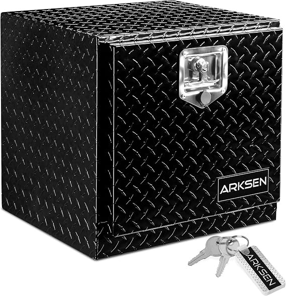 ARKSEN 18" x 17" x 18" Underbody Tool Box, Heavy Duty Storage Chest,Black