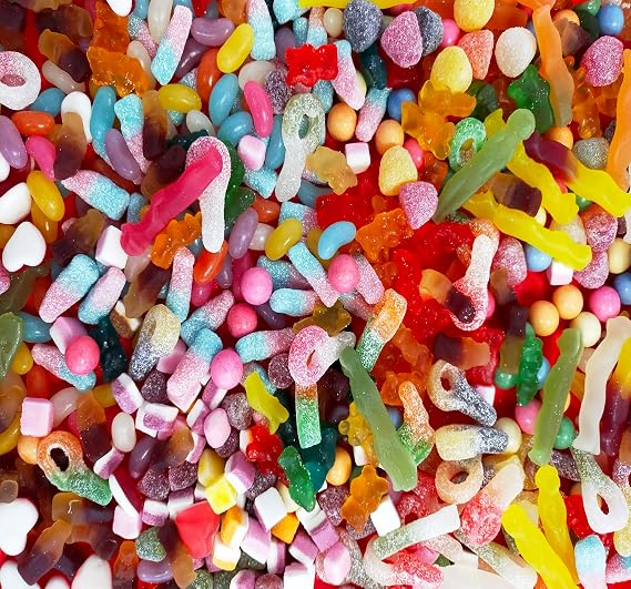 Pick & Mix Sweets Retro Candy Selection includes Fizzy Sour and Jelly Sweets- 900gm