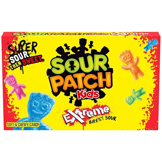 SOUR PATCH KIDS Extreme Sour Soft & Chewy Gummy Candy, 3.5 oz Box