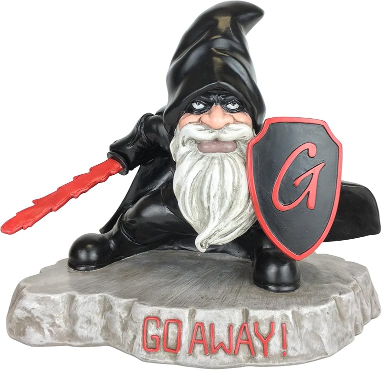 GlitZGlam Warrior Gnome with Shield - Protector of The Garden Gnomes and Guardian of The Enchanted Miniature Fairies in Lawn Gnome Land
