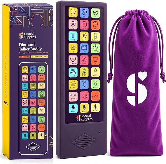 Special Supplies AAC Communication Device for Speech Therapy, Talker Buddy Communication Device for Non Verbal Kids & Adults, Talking Aids for Home or School + Travel Bag