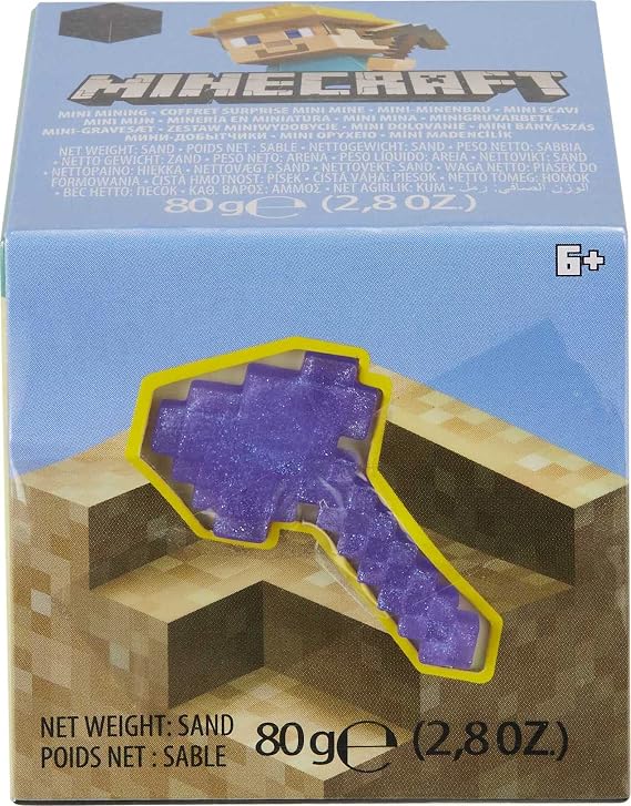 Minecraft Mini Mining Set, Elementals # 10, Geared Up Alex Mini Figure with Moldable Sand for Added Creativity, Environment Accessory, Creative, Hands-on Biome Build Toy, Gift for Minecraft Fans