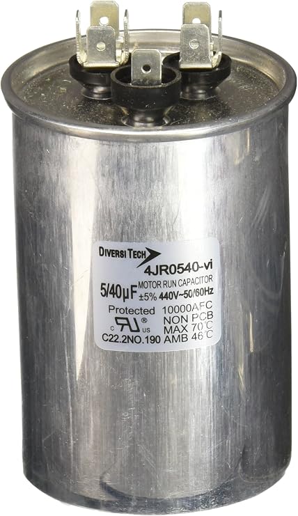 Diversitech 4JR0540 Mtr. Run Cap,Round,40+5uf 440v