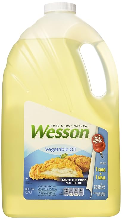 Wesson 100% Pure Vegetable Oil, 128 Fl Oz
