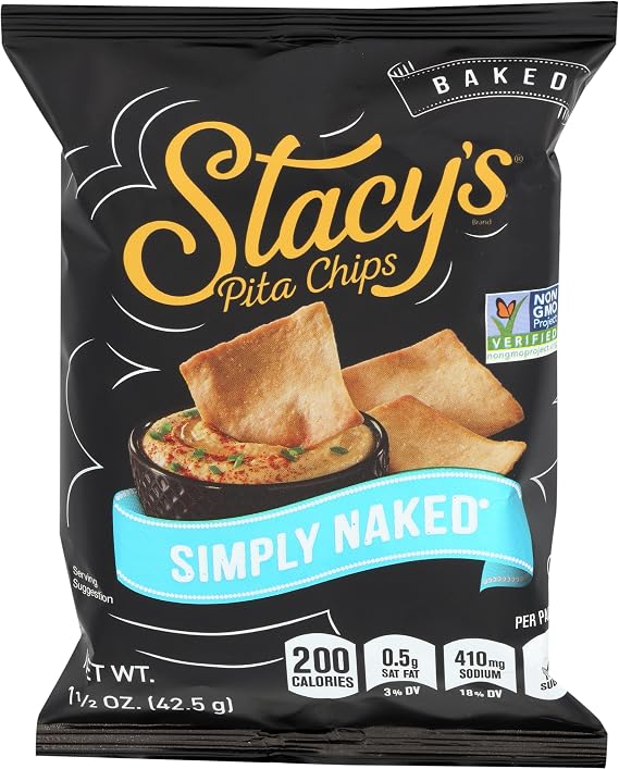 Stacy's Pita Chips, Simply Naked with Sea Salt, 1.5 oz Bag (Pack of 36)36