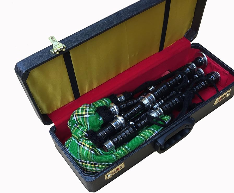Bagpipe, Scottish Highland Bagpipe For Beginners Adult Nickel Silver Mounts Practice Chanter  with complete accessories