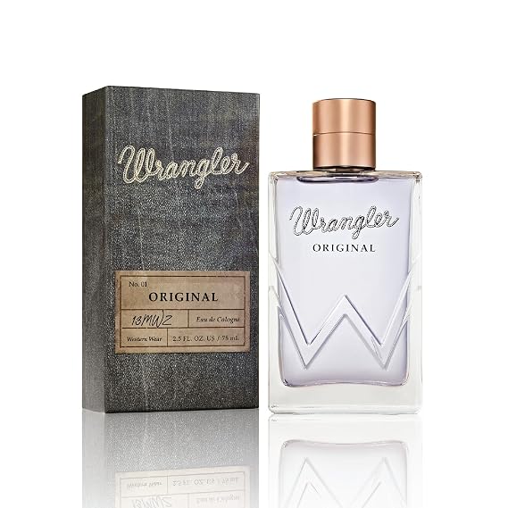 Wrangler Original Mens Cologne by Tru Western, 2.5oz, Grapefruit, Mandarin, Cinnamon, Lavender, Fresh Aromatic, Citrus & Earthy Scent, Masculine Fragrance
