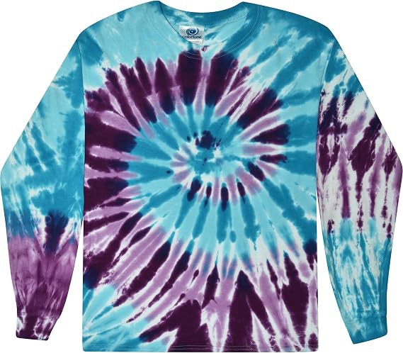 Colortone Tie Dye T-Shirts for Boys and Girls - Unisex Long Sleeve Tie-Dye T Shirts for Kids