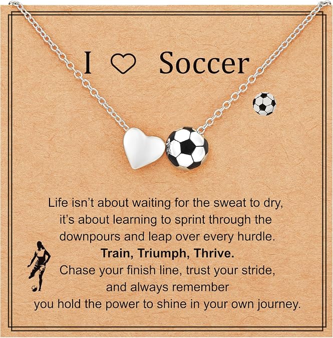 P. BLAKE Softball/Volleyball/Soccer/Basketball Necklace for Girls Women, Ball Heart Pendant Sports Accessories Christmas Birthday Jewelry Gifts for Teen Teenage Her Lovers