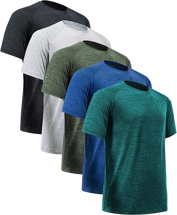 Workout Shirts for Men Moisture Wicking Short Sleeve