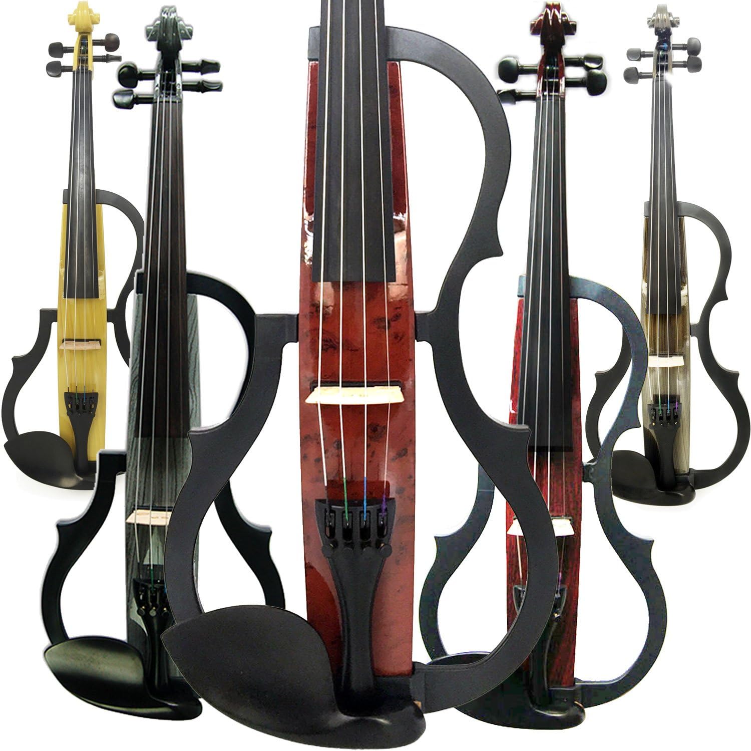 Aliyes Handmade Silent Electric Violin 4/4 Full Size Professional Student Violin For Beginner Solid Wood Violin Kit String,Shoulder Rest,Rosin-E601