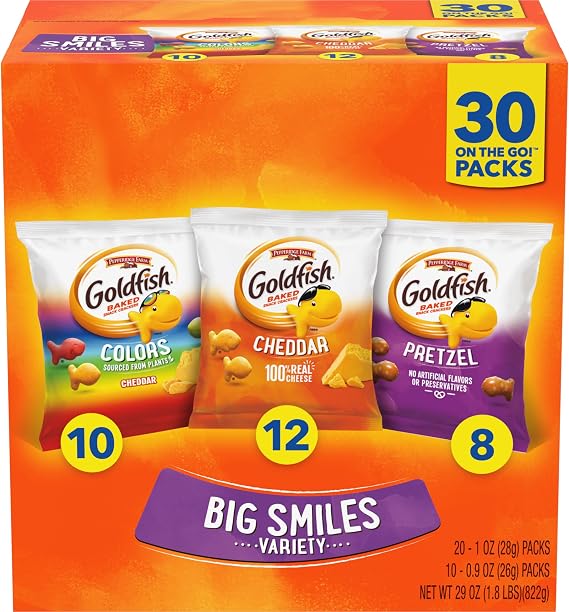 Goldfish Variety Pack Pepperidge Farm Goldfish Variety Pack Snacks, Crackers Classic Mix 30 Pack