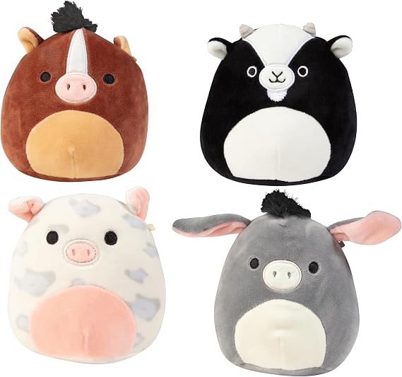 Squishmallows Mystery 5" Farm Mini Plush - Receive 1 - Horse, Pig, Donkey or Goat - Official Jazwares - Collectible Soft & Squishy Stuffed Animal Toy - Blind Assorted Gift for Kids, Girls & Boys