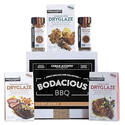 Urban Accents BODACIOUS BBQ, Gourmet BBQ, Grilling Spices for Smoking Meat and Meat Rubs Set of 5 - A Dryglaze, Spice and Rubs Cooking Gift Set-Gift for Any Occasion