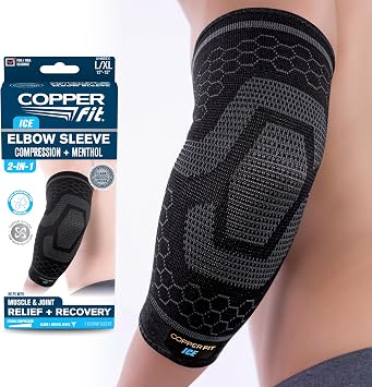 Copper Fit ICE Unisex Elbow Compression Sleeve Infused with Menthol