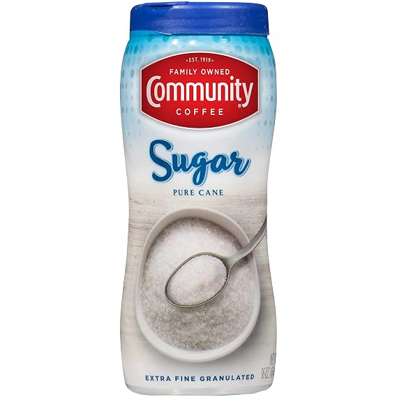 Community Coffee Extra Fine Granulated Sugar, 16 Ounce Can