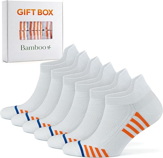 GoWith 3'lü-6'lı Bambu Renkli Spor Desenli Güçlendirilmiş Yıkamalı Kutulu Dikişsiz Koşu Yürüyüş Spor Performans Kısa Fit Patik Erkek Çorap