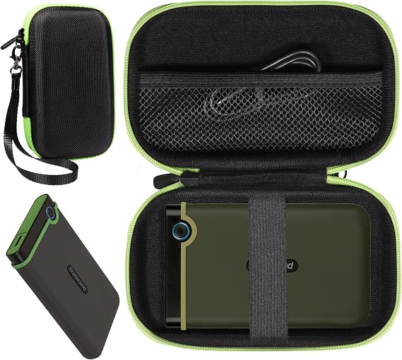 CaseSack Case for Transcend 2TB, 1T, 4T USB 3.1 Gen 1 StoreJet 25M3S SJ25M3S Rugged External Hard Drive TS2TSJ25M3S