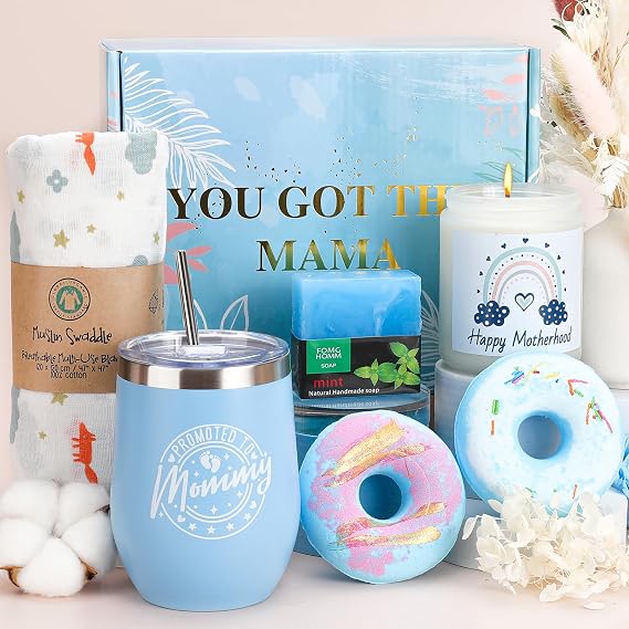 New Mom Gifts,New Mom Care Package After Baby,Pregnancy Gifts,Mom To Be Gift,Relaxing Spa Tumbler Gifts for New Moms First Time Moms