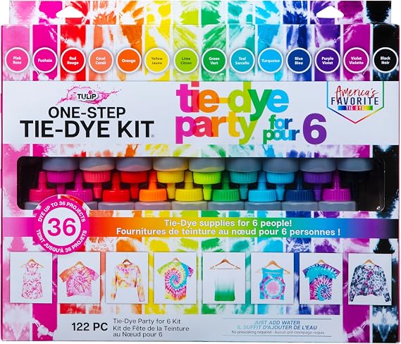 Tulip One Step Tie Dye Kit: Tie Dye Party Supplies, 18 bottles