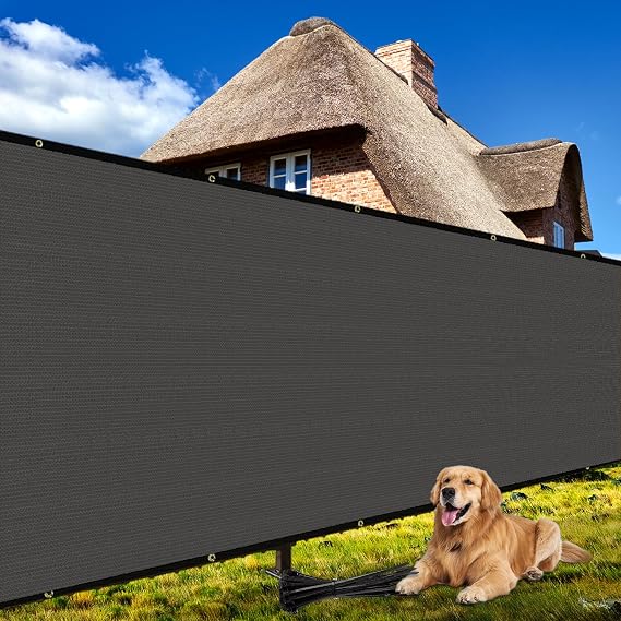 Shade&Beyond 4'50' Privacy Fence Screen 170GSM Heavy Duty Mesh Shade Net for Garden Backyard Wall Decor, Dark Gray