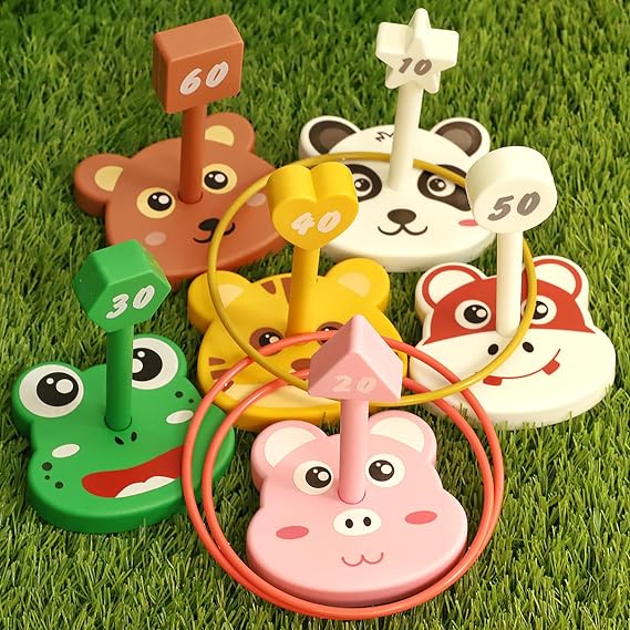 Animal Ring Toss Game Toy Set Kid Yard Outdoor Party Camp Toddler Ages 3-8