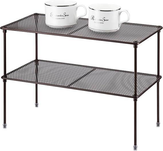 Lonian 2-Pack Kitchen Cupboard Shelf Organizer, Brown, LN-HK-0122