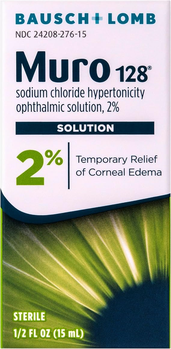 Muro 128 Eye Drops, Sodium Chloride Hypertonic 2%, 0.5 Fl Oz