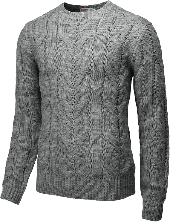H2H Mens Casual Slim Fit Pullover Sweaters Knitted Long Sleeve Basic Designed