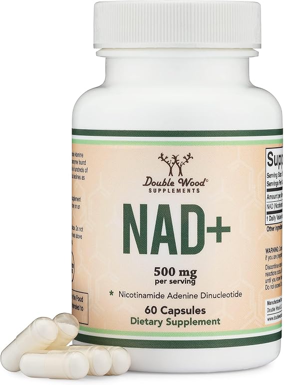 NAD+ 500mg, 95% Pure Single-Ingredient, 60 Capsules