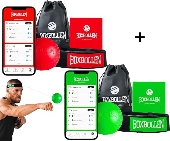 Boxbollen Boxing Reflex Ball Bundle | App-Connected Reaction Trainer Set | Includes Standard & Limited Edition Versions | Improve Coordination, Agility & Focus | Fun Fitness for All Ages