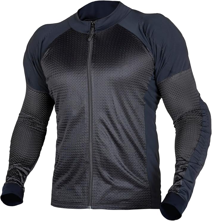 WICKED STOCK Mesh Armored Motorcycle Shirt - CE Level 2 Unisex Motorcycle Protective Shirt for Summer with Removable Padding Black (X-Small)