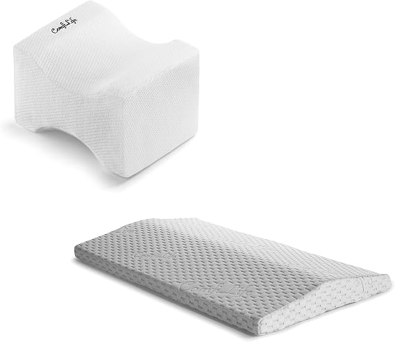 ComfiLife Knee Pillow & Lumbar Pillow for Sleeping Bundle Ultimate Bundle for Back Pain Relief and Comfortable Sleep 100% Memory Foam