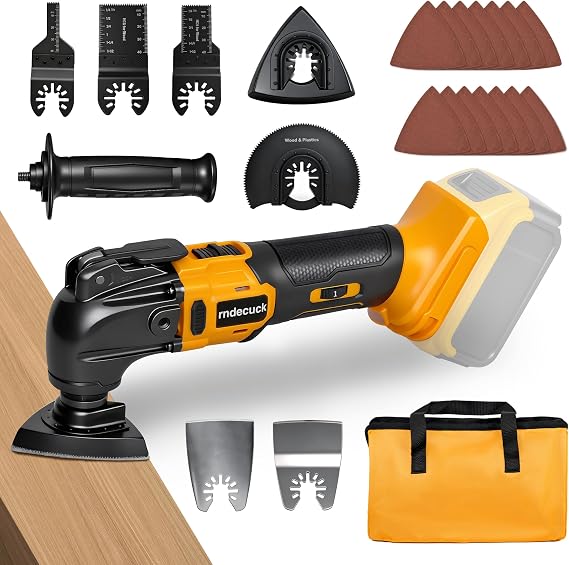 Brushless Oscillating Tool Compatible with DeWalt 20V MAX Batteries | No Battery, 6 Variable Speed Cordless Oscillating Multi-Tool with Accessory Kit for Sanding, Cutting & Scraping
